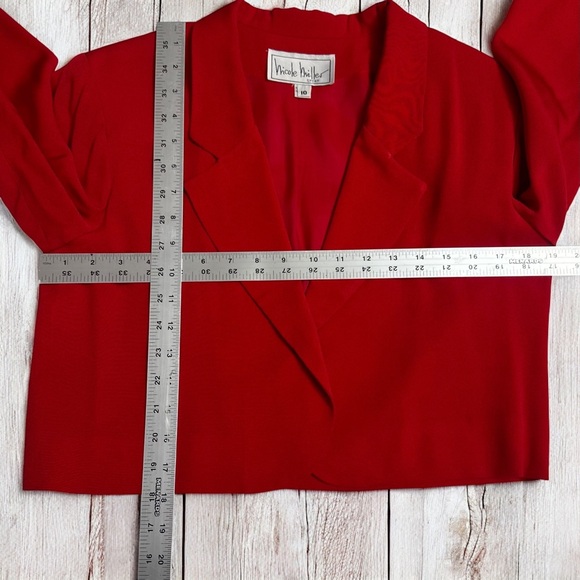 Vintage 80’s Nicole Miller Women’s 2-Piece Red Blazer Skirt Suit Set ~ Size 10 - Picture 8 of 10